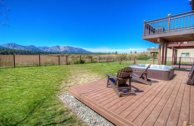 Rental patio at Lake Tahoe Accommodations.