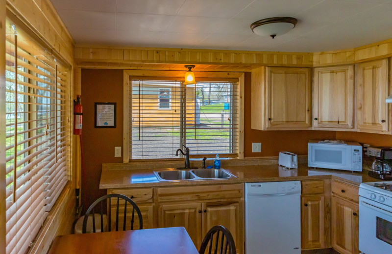 Cabin kitchen at Ten Mile Lake Resort -Otter Tail Country Lakes Tourism.