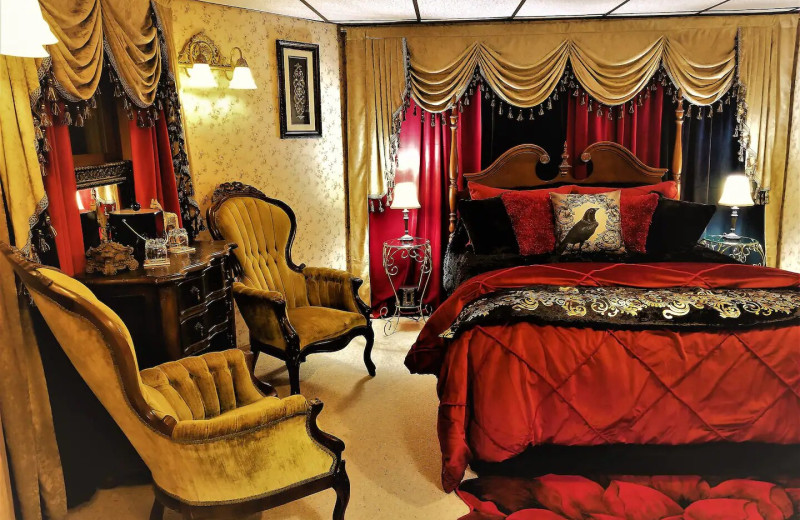 Guest room at Steampunk Manor Bed
