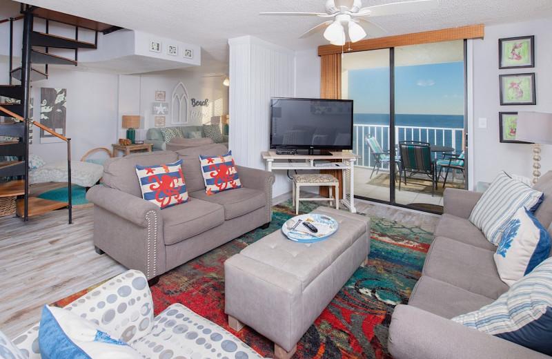 Rental living room at Coastal Properties.