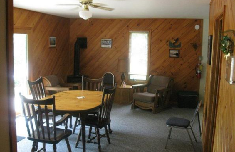Cabin interior at Louie's Landing on Moose Lake.