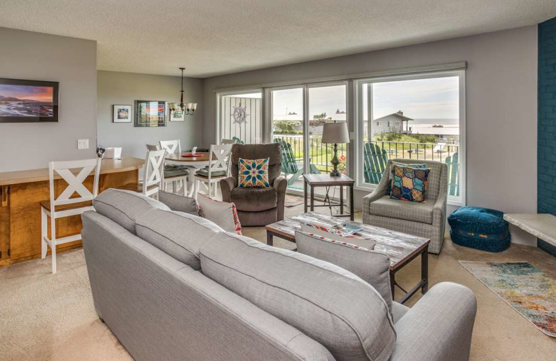 Rental living room at Gearhart by the Sea.