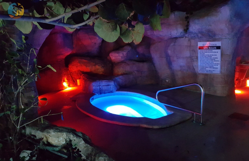 Night hot tub at HORA Vacation Rentals.