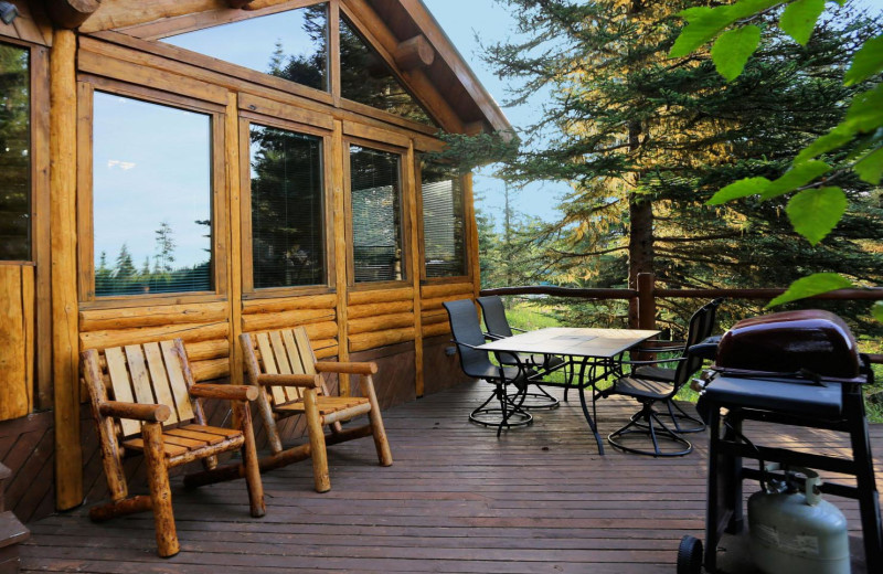 Cabin deck at Bear Paw Adventure.