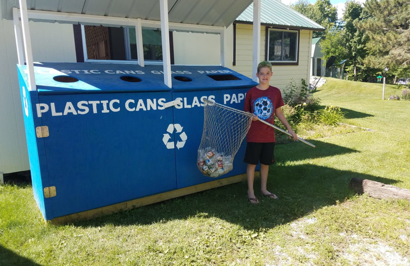 Recycle center at Northern Lights Resort.