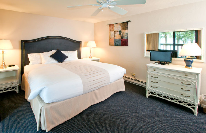 Guest bedroom at The Shallows Resort.