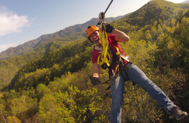 Zip line at Luxury Cabin NC.