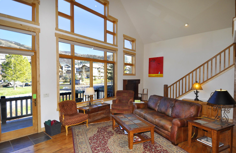 Rental living room a Steamboat Lodging Properties.