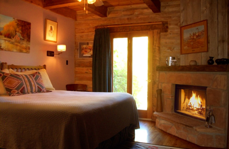 Guest room at The Lodge at Red River Ranch.
