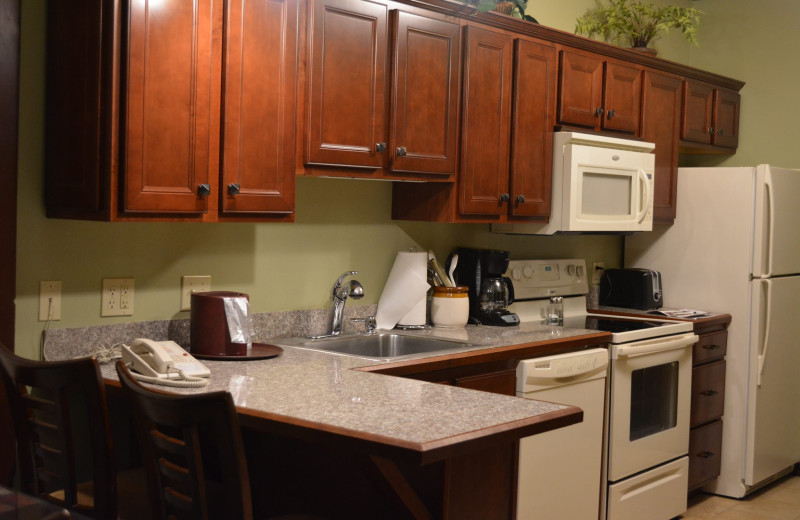 Guest kitchen at Water's Edge Inn & Conference Center.