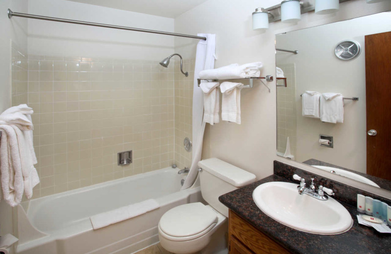 Guest bathroom at Surfrider Resort.