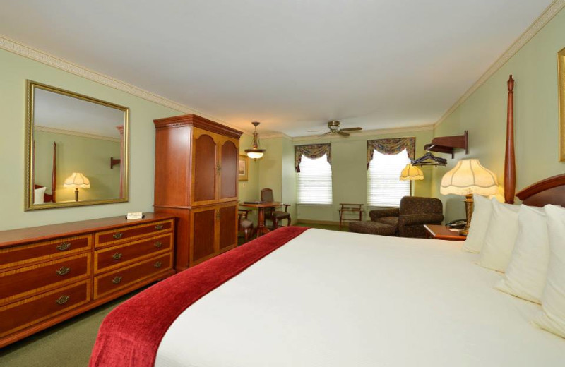 Guest room at Bar Harbor Grand Hotel.