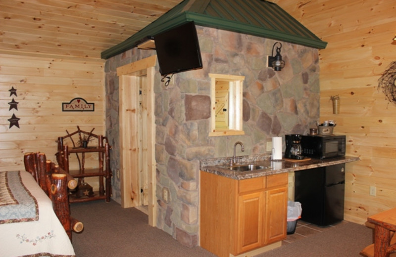 Cabin interior at 7C's Lodging.