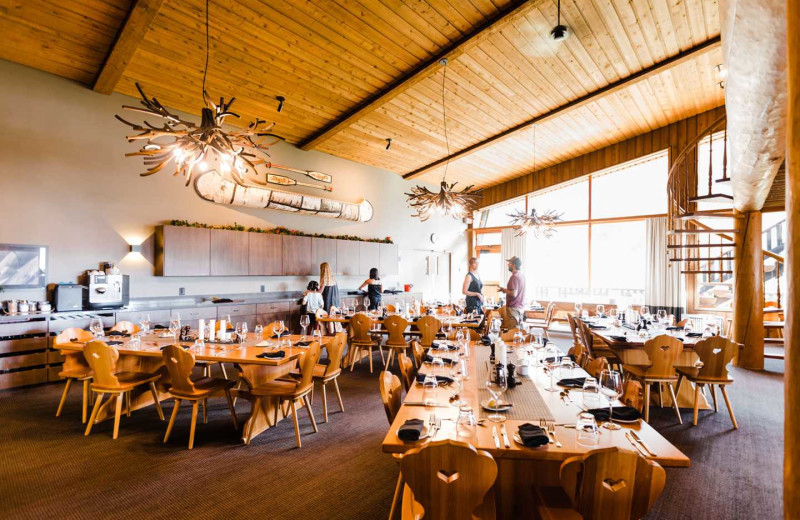 Dining at CMH Bugaboos Lodge.