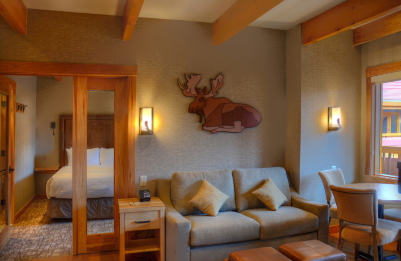 Guest room at Moose Hotel & Suites.