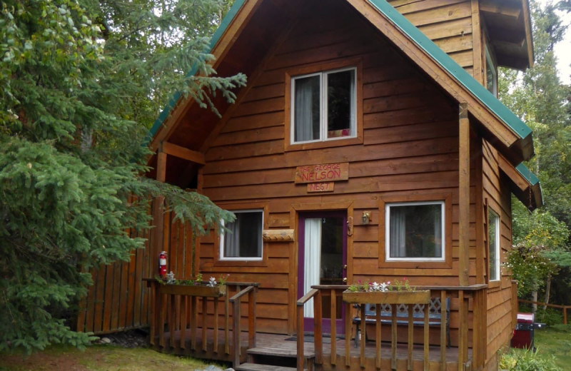 Cabin exterior at Kenai River Drifter's Lodge.