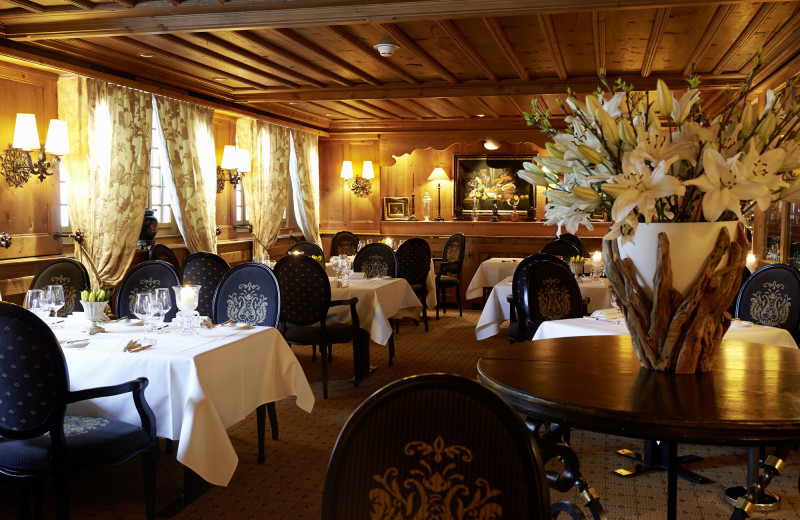 Dining at Gstaad Palace Hotel.