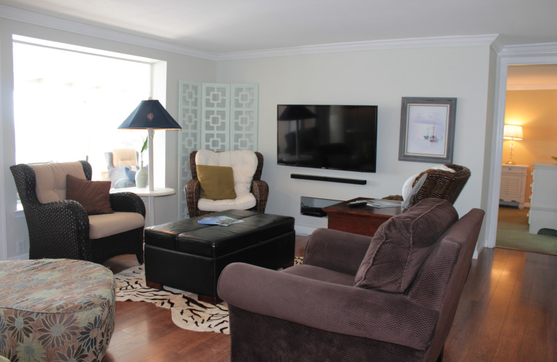 Rental living room at Seagrove On The Beach Property Rentals.