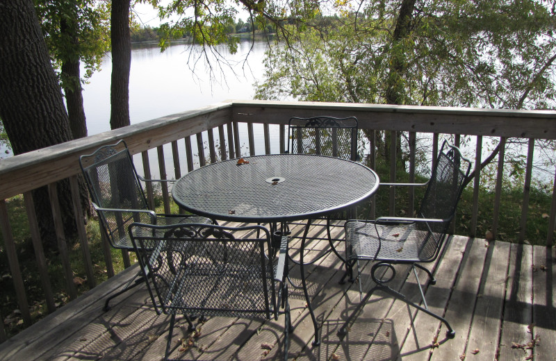 Cabin deck at Mill Lake Resort.