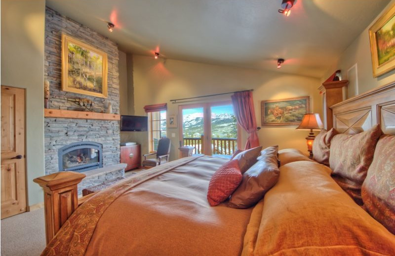 Rental bedroom at Moonlight Rentals in Big Sky.