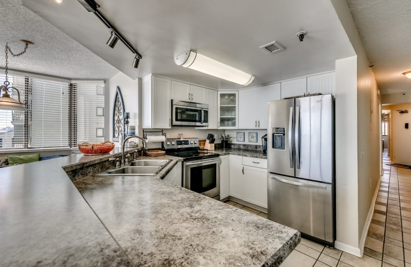 Rental kitchen at Condo World.