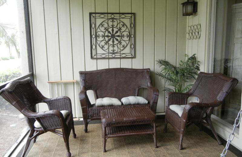 Rental patio at Seascape Resort.