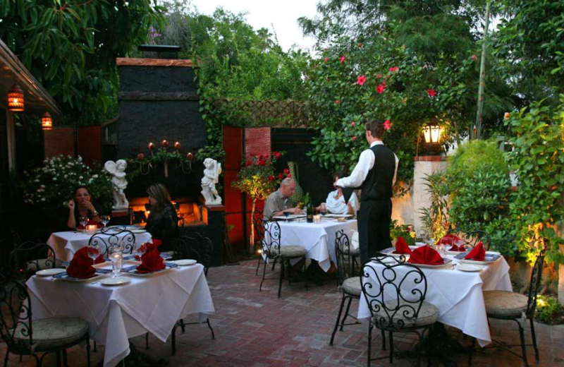 Patio dining at Villa Royale Inn.