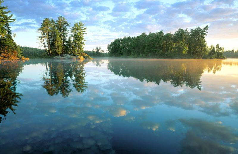 Lake view at Lodge of Whispering Pines.