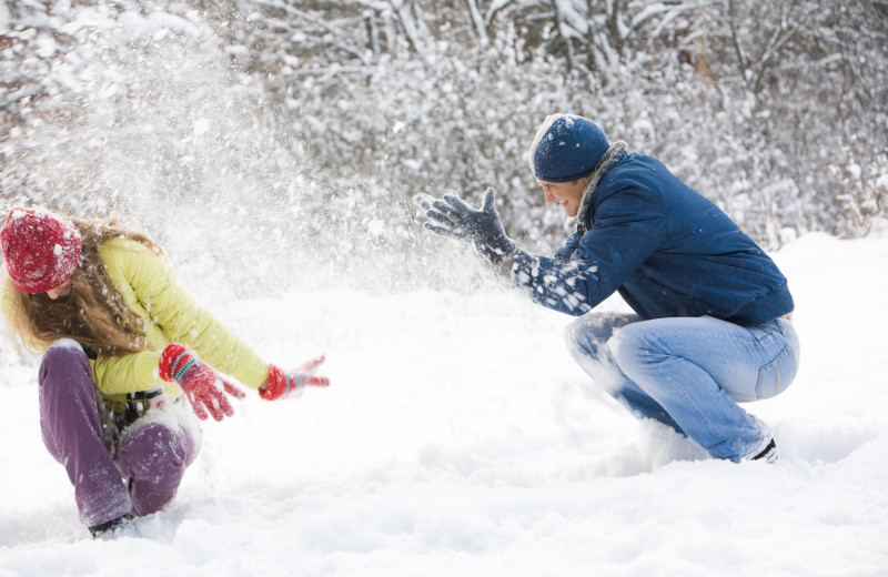 Snow fight at Sir Sam's Inn and WaterSpa.