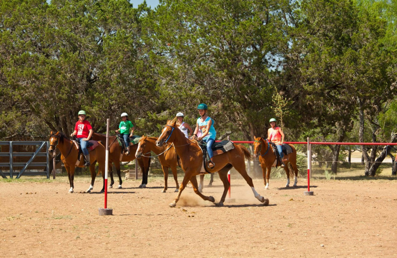 Horseback riding at Camp Balcones Spring.