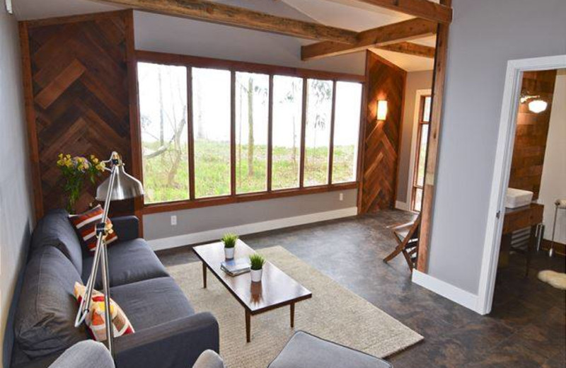 Vacation rental living room at Redwood Coast Vacation Rentals.