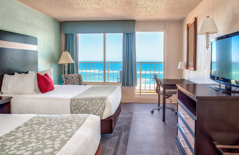 Guest room at Ramada Plaza Nags Head Oceanfront.