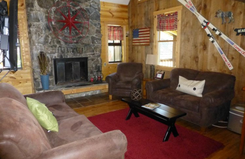 Cabin living room at Deadwood Connections.