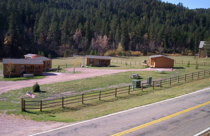 Exterior view of American Pines Cabins.