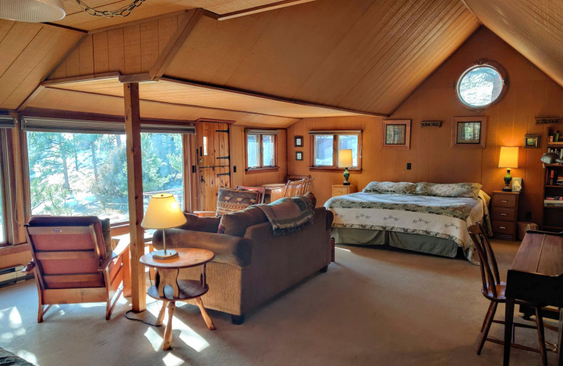 Cabin interior at Valhalla Resort.