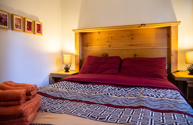 Cottage bedroom at Myers Cave Resort.