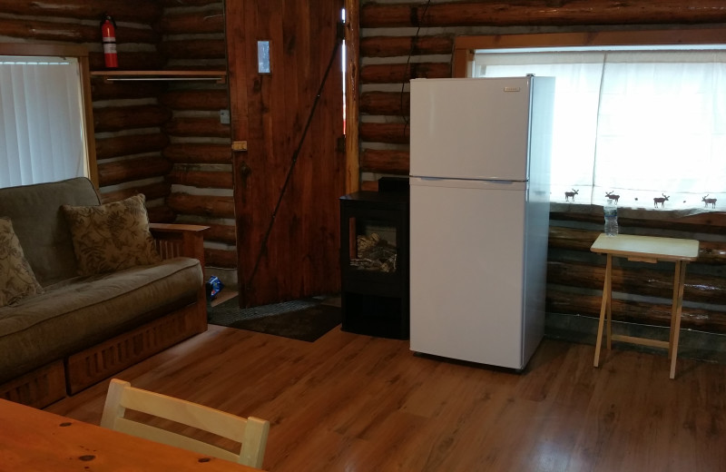 Cabin interior at Lake Cabins Resort.