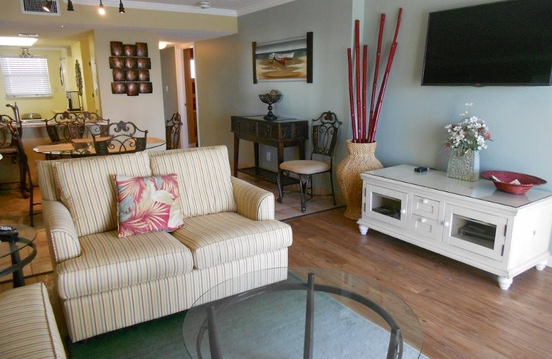 Rental living room at Moonspinner Condominium.