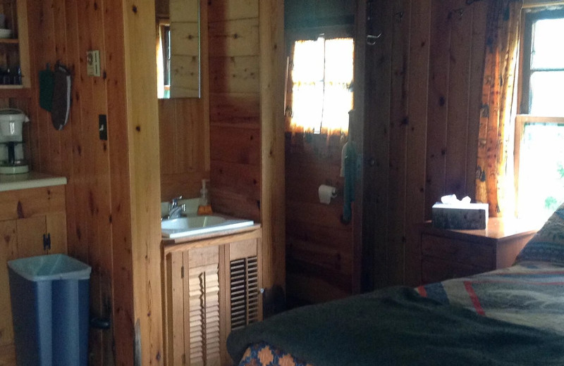 Guest room at Van Hoevenberg Cabins.