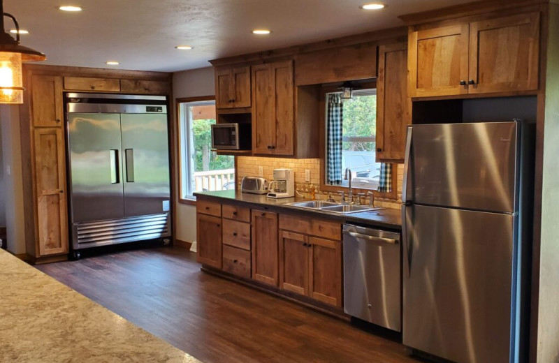 Guest kitchen at Sand Bay Lodge
