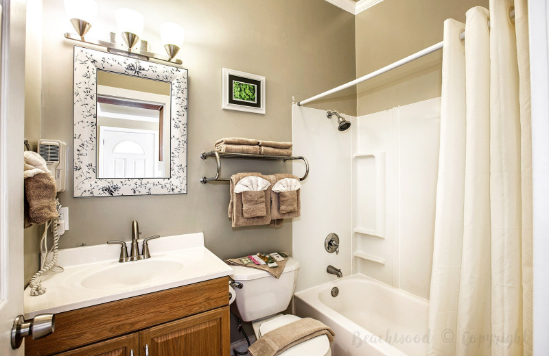 Guest bathroom at Beachwood Resort Condos.