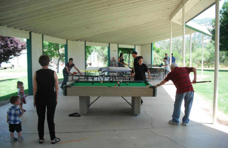 Billiard table at Wonder Valley Ranch Resort.