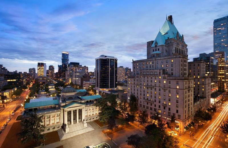 Exterior view of The Fairmont Hotel Vancouver.