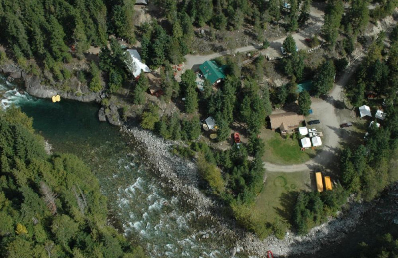 Aerial view of REO Rafting Resort.