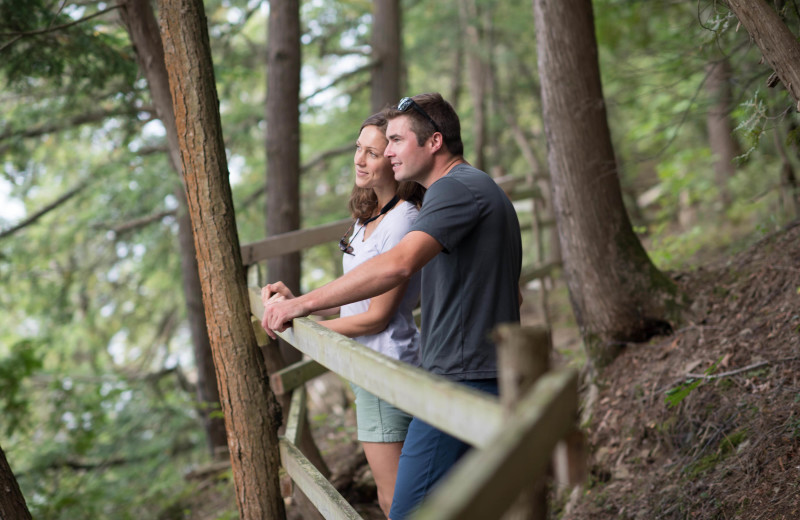 Hiking at Basin Harbor.