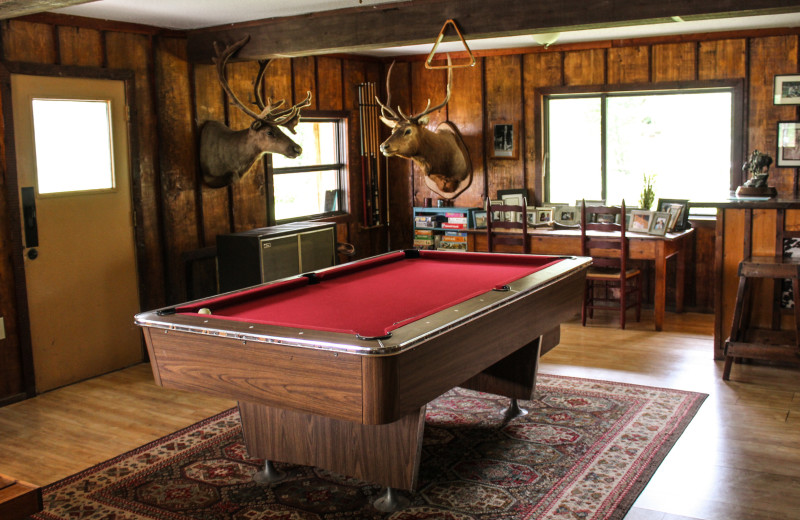 Billiard table at Bear Creek Ranch.