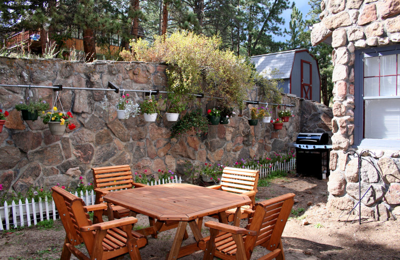 Chalet patio at Timber Creek Chalets.