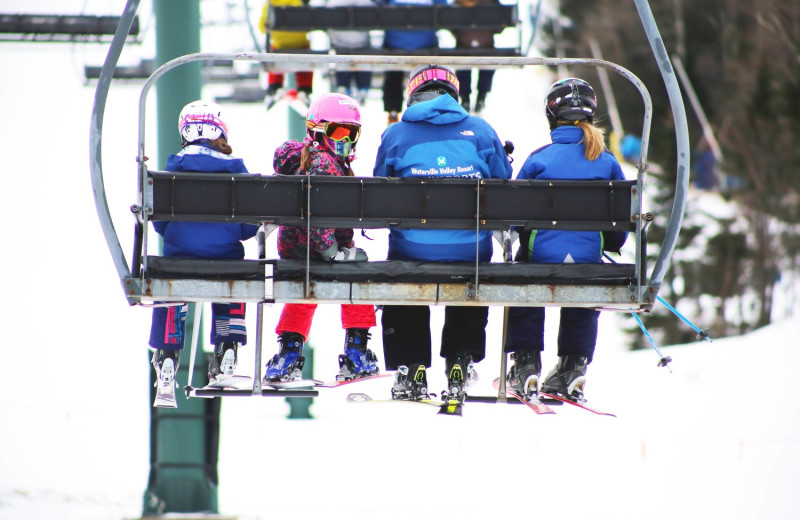 Skiing at Town Square Condominiums.