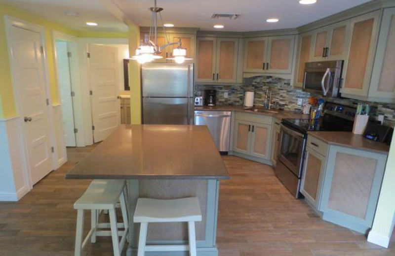 Rental kitchen at Lizzie Lu's Island Retreat.