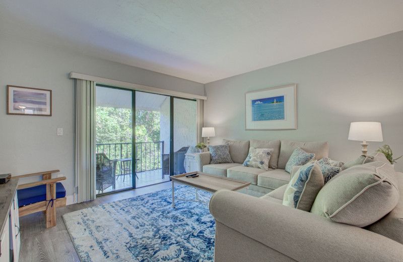 Rental living room at Anna Maria Island Beach Rentals, Inc.